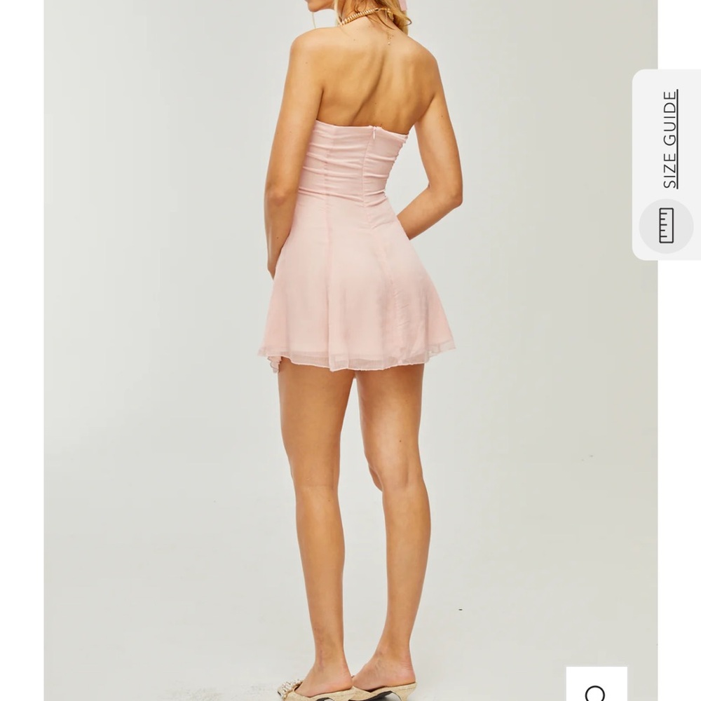 Elegant White Strapless Mini Dress - Picture 3 of 5